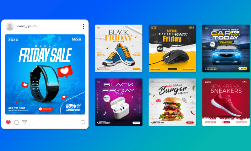 E- commerce Social Media Design for Facebook, Instagram
