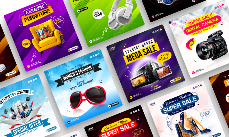 E- commerce Social Media Design for Facebook, Instagram